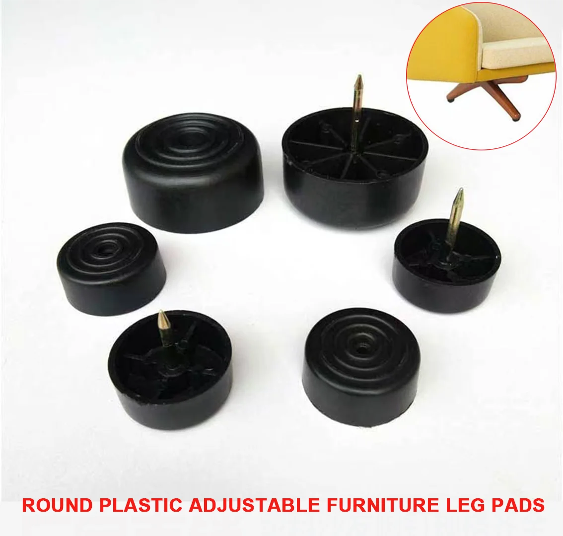 2-50Pcs Heavy Duty Sofa Furnitures Leg Pads With Nails 24-58mm Diameter Anti-Scratch Floor Protectors for Cabinet /Bed /Stool