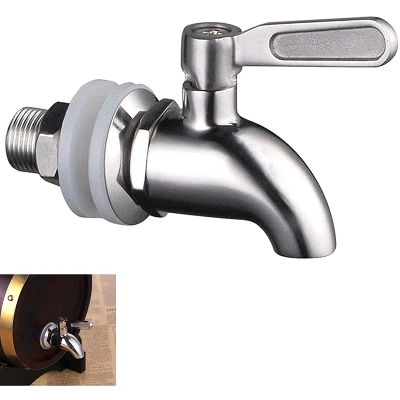 

304 Stainless Steel Spigot Water Tap Faucet for Beer Juice Beverage Drink Wine Barrel Dispenser Tap 16mm Replacement Spigot