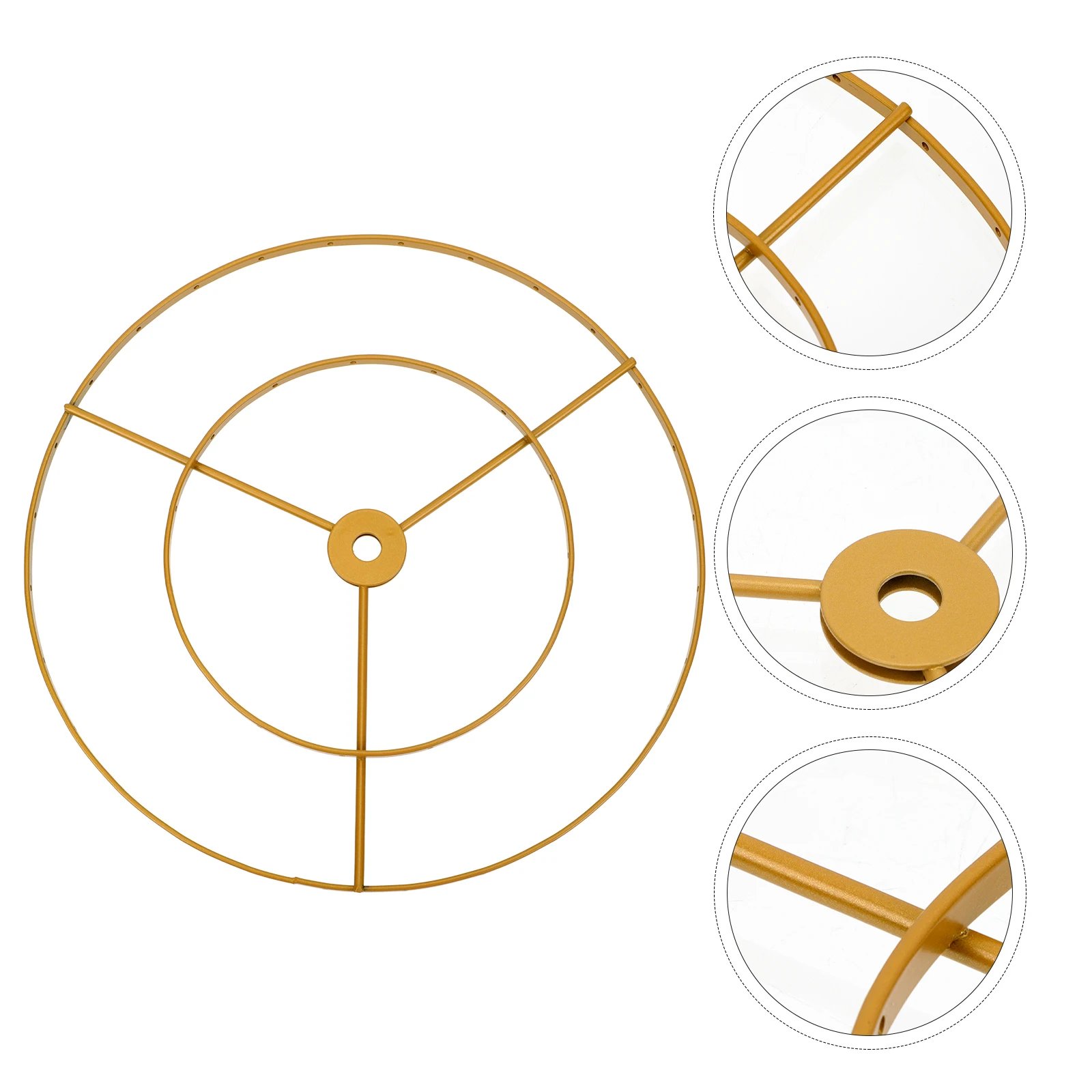 Ceiling Double-layer Ring Lamp Cover Lampshade Iron Home Hanging Light Frame for Diy