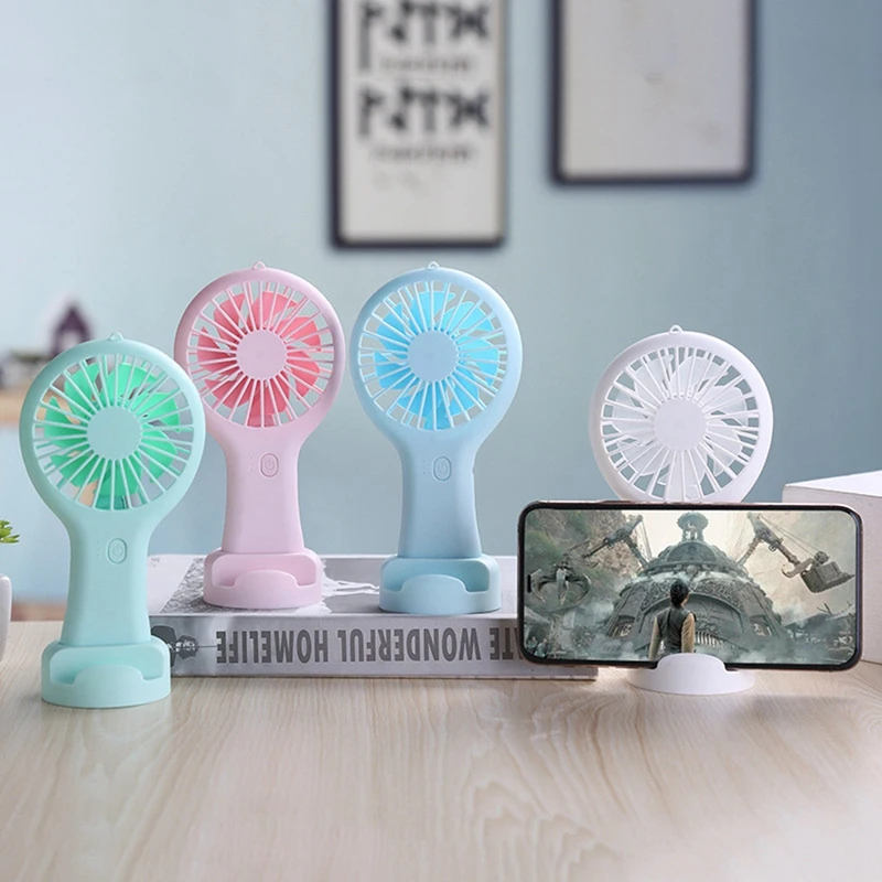 Hot Handheld Mini Fan Portable USB Charging Convenient Small Fans Catapult Pocket Hand-Held Fan With Base Outdoor Fan