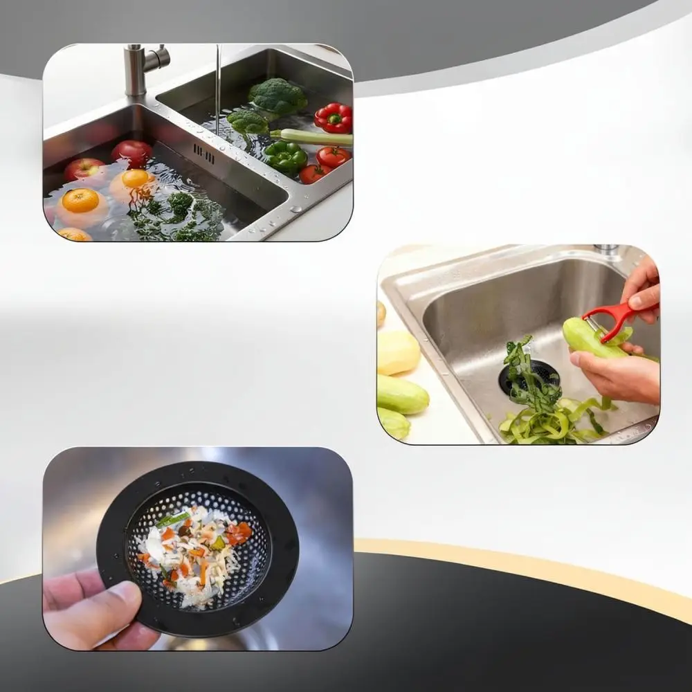Kitchen Sink Accessory Set Stainless Steel Drain Filter Garbage Disposal Splash Guard Stopper Basin Maintenance