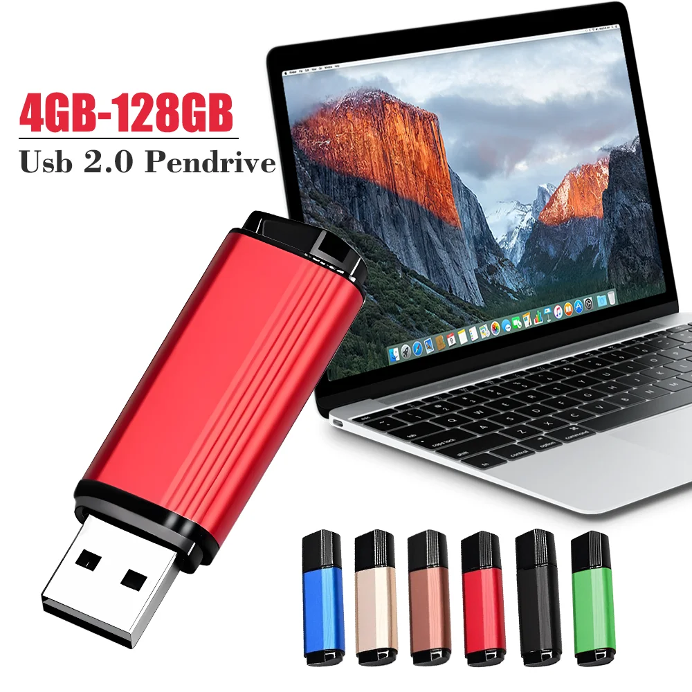 محرك فلاش بلاستيكي صغير 64 جيجا بايت شعار مجاني USB 2.0 32 جيجا بايت محركات أقراص القلم الأحمر معدن أسود 16 جيجا بايت ذاكرة عصا Fat32 8 جيجا بايت U القرص 4 جيجا بايت NTSF
