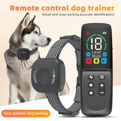 New Ultrasonic Anti Barking Dog Trainer Device Shock Vibrator Colorful Running Lamp Waterproof Remote Control Training Collar