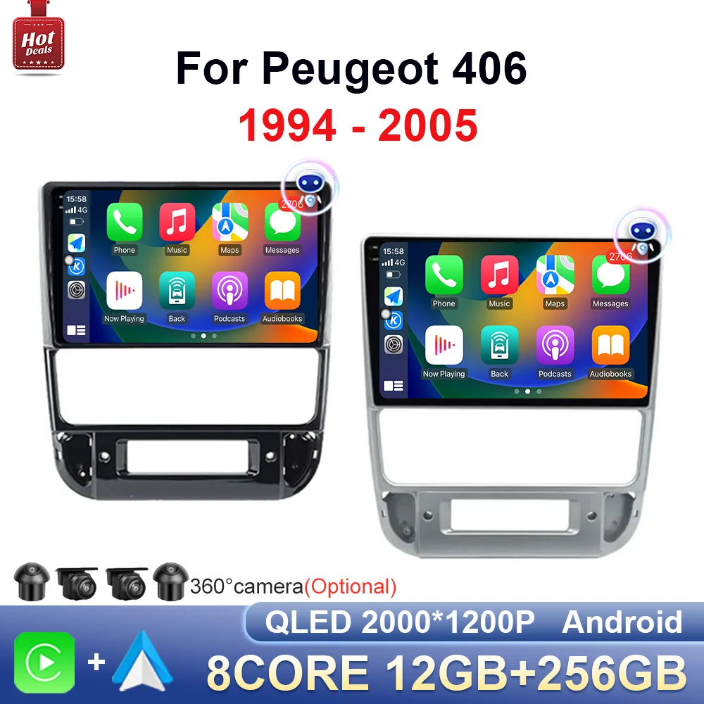 WiFi Mirror Link GPS Navigation For Peugeot 406 1994 - 2005 DSP Stereo Android OS Carplay Car Video Multimedia Player IPS Screen