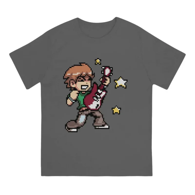 Sprite T-Shirt for Men Scott Pilgrim VS The World Game Funny Pure Cotton Tees Round Collar Short Sleeve T Shirts Unique Clothing