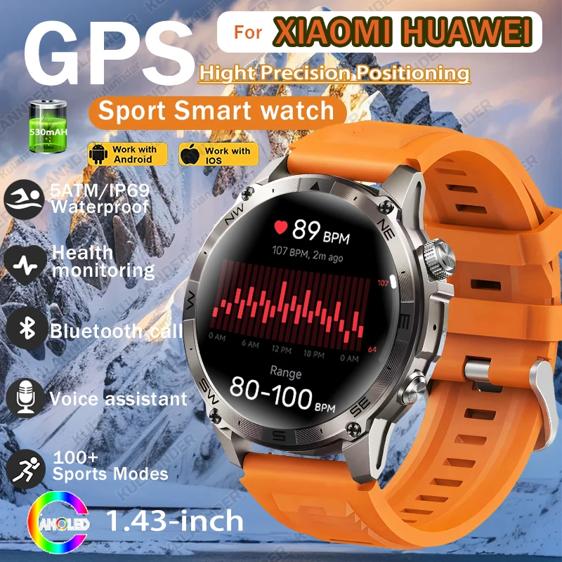 

2025 New forXiaomiFashion luxury Watch HK08 GPS Compass Smart Watch Outdoor Sport Man AMOLED 466*466 FOR Galaxy Watch 7 Upgraded