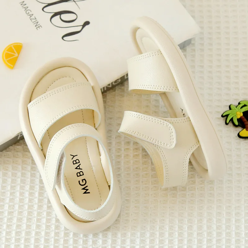 New Children Summer Sandals Boys Girls Fashion Pure Color Hook Sandals Baby Soft Breathable Shoes Kids Summer Beach Sandals