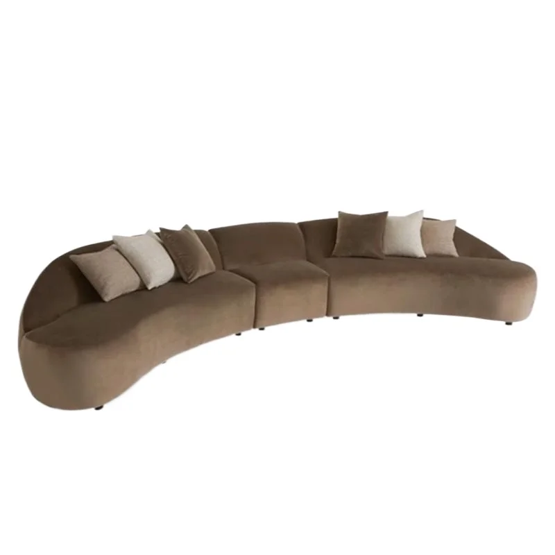 

Изогнутый диван, комбинированный диван для гостиной, современный светлый роскошный фланелевой угловой диван для нескольких человек