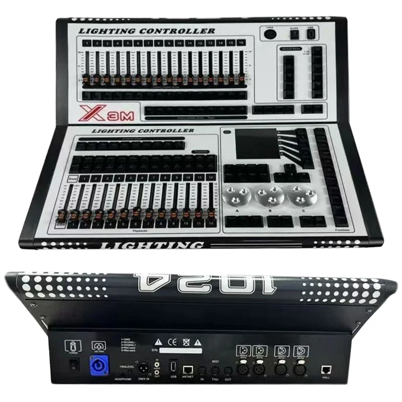 Controller X3M Pearl 1024B DMX512 per Dimmerazione Luci Sceniche DJ, Console di Controllo Luci per Pubblico, Pannello di Controllo Dimmerazione con Display LED, Controller Professionale X3M per