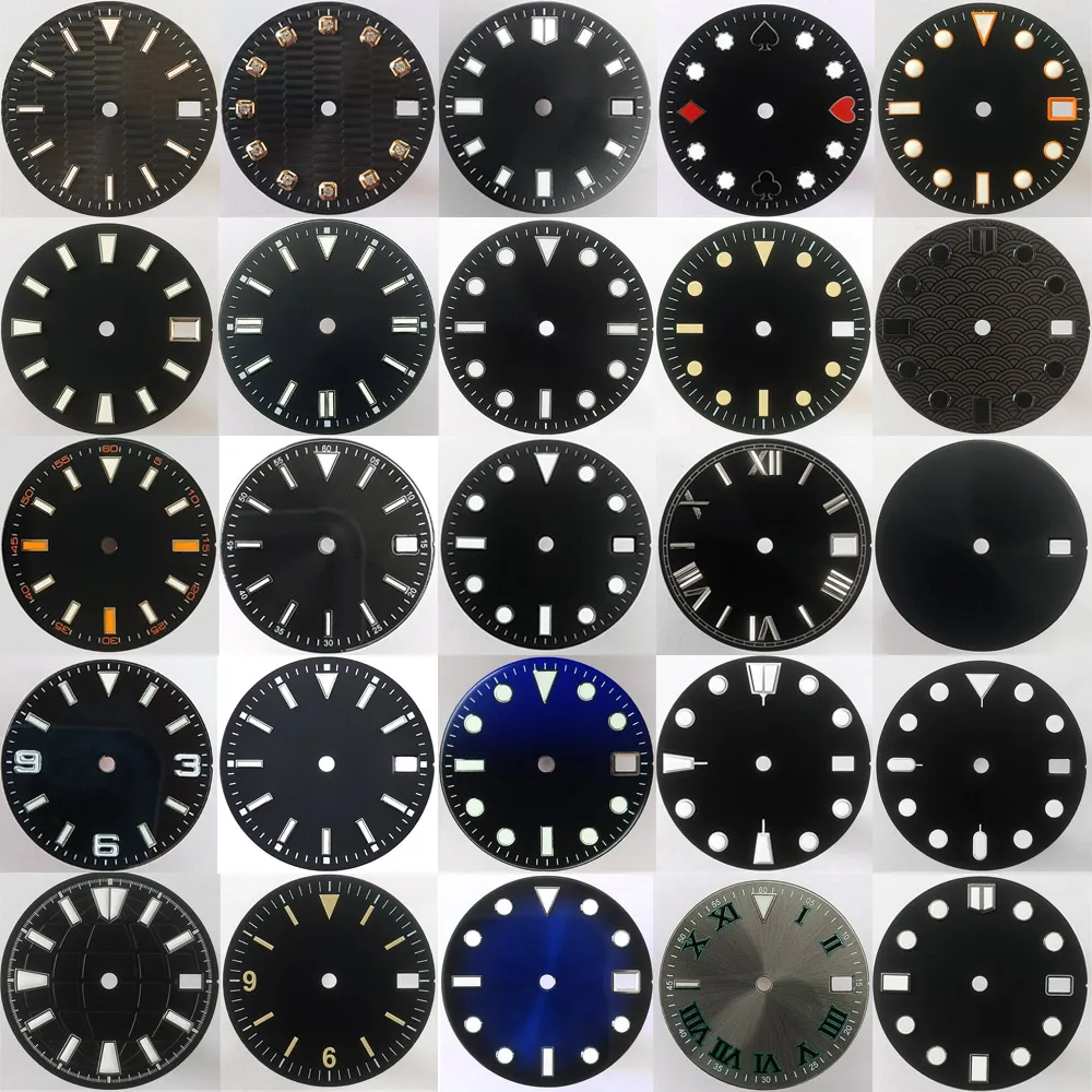 28.5mm Diameter Copper Dial BGW9/C3 Luminous Suitable for NH-35/36 Movement Assembly Watch Accessories Watch Parts