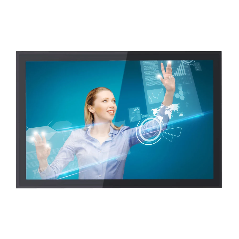 Industrial grade capacitive pure flat panel 16:9 15.6 inch led wall mounting monitor