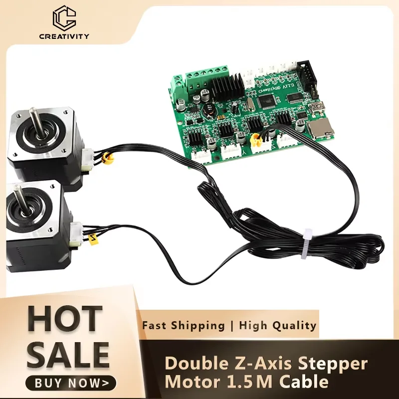 

Ender-3 CR10 двойной кабель шагового двигателя по оси Z, провод длиной 1,5 м для деталей 3D-принтера CR-10 CR10S Ender3