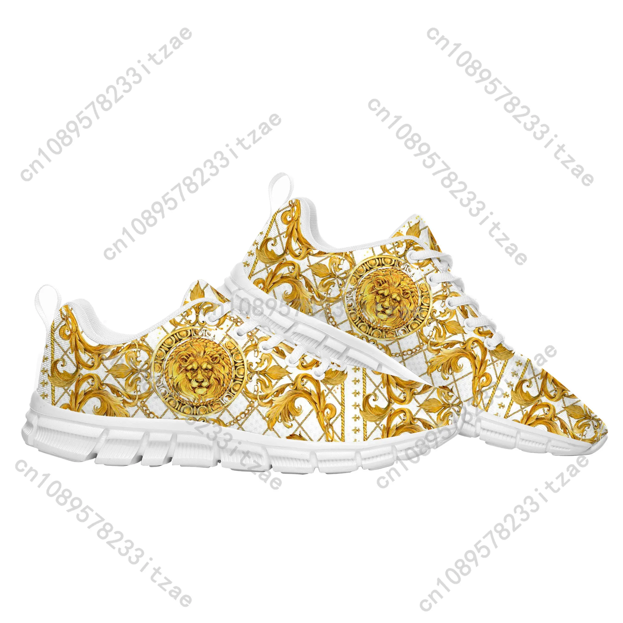 

Luxury Golden Floral Prints Sports Shoes Mens Womens Teenager Kids Children Sneakers High Quality Casual Sneaker Custom Shoes