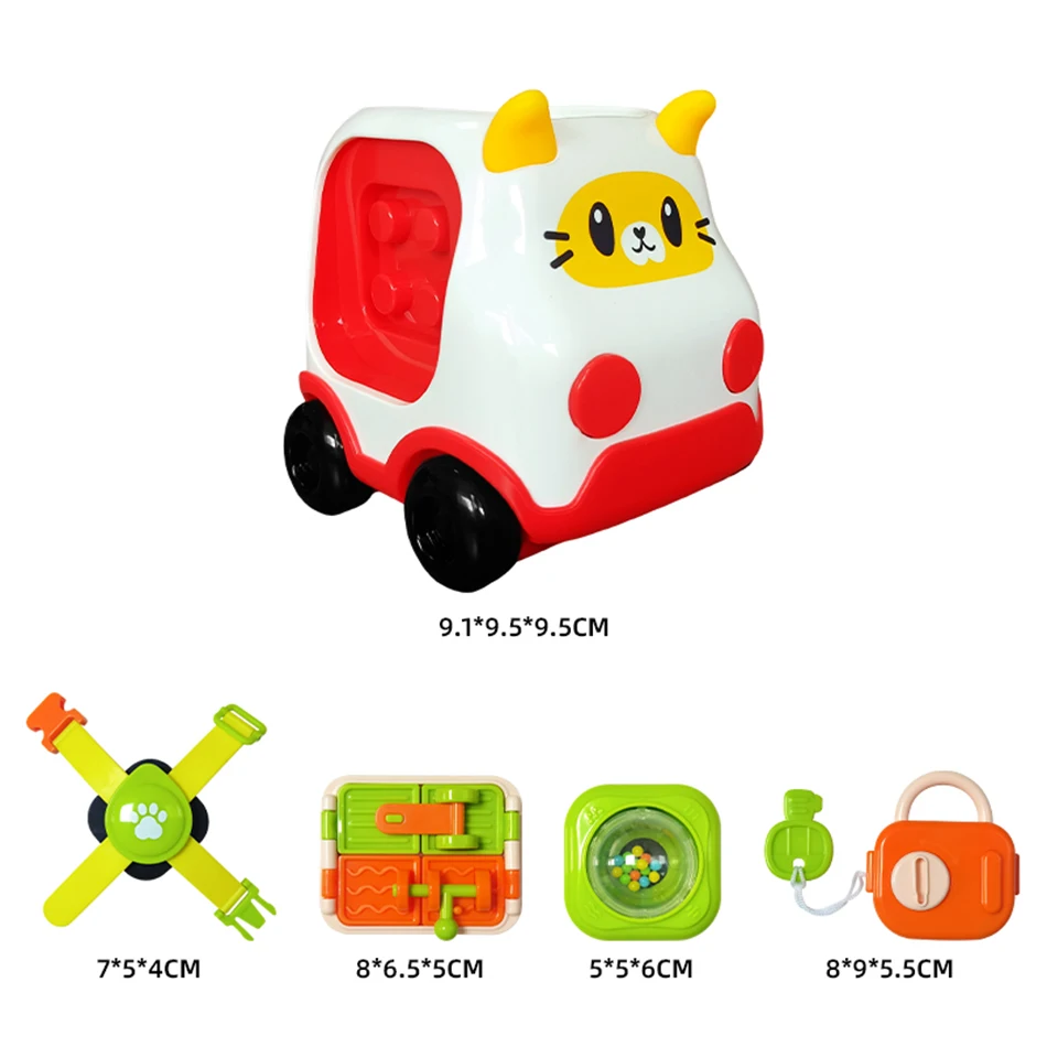 2in1 Baby Busy Ball Cute Car Toys Montessori Education Learning Toys Sensory Soothing Finger Action Fine Training Toy Baby Gifts