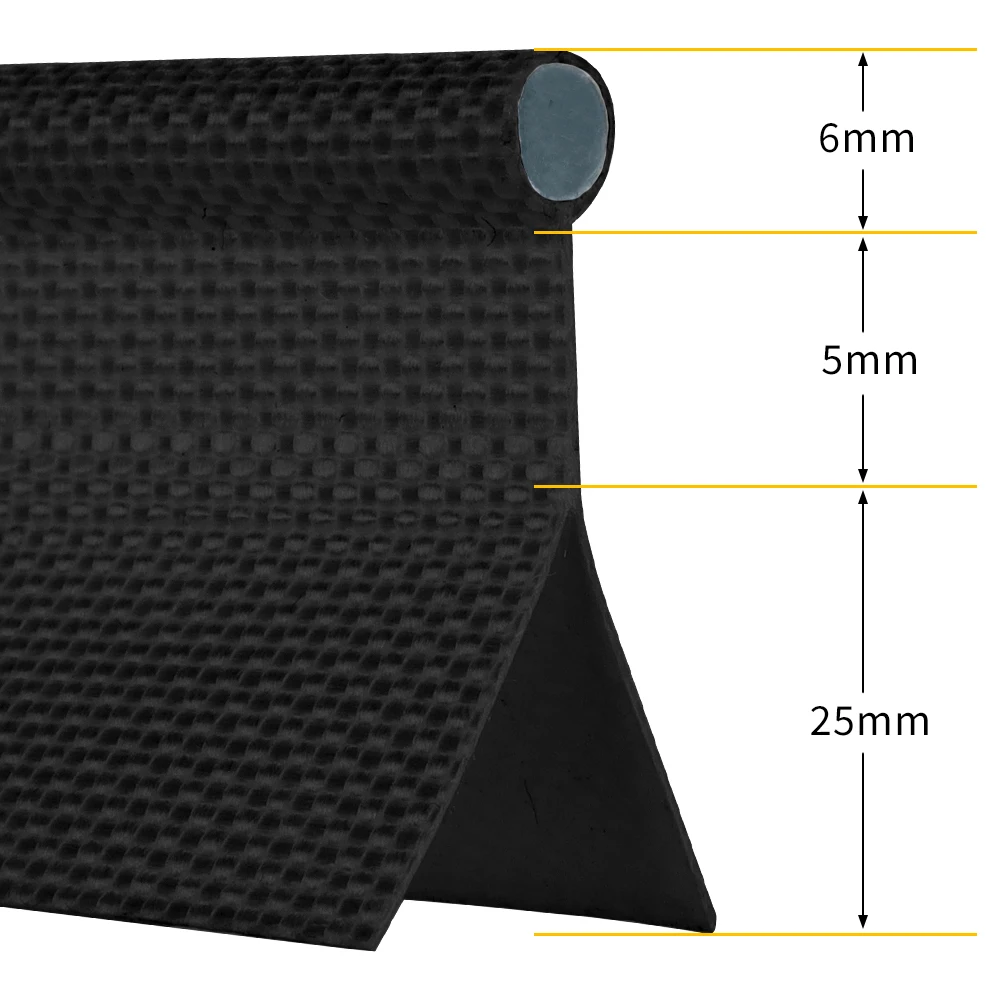 

6mm Black Double Edge Strip Tent Canopy Outdoor Edge Strip Impermeable Resistente Desgaste Camping Equipment Seal Fixing Strip