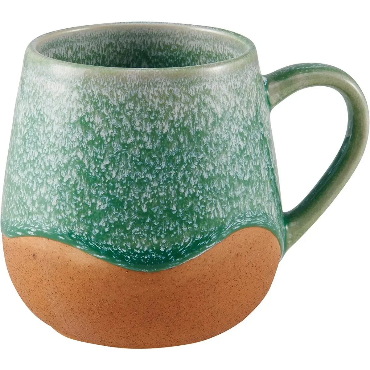 6個セット リアクティブグレーズ ストーンウェア マグカップ、16オンス クレイマグ 3色展開、食器洗い機・電子レンジ対応 コーヒー・紅茶用