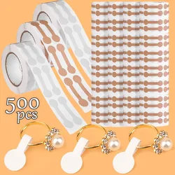 500Pcs/Roll DIY White Kraft Paper Sticky Jewellery Labels Self Adhesive Price Dumbell Tags Ring Adhesive Writable Sticker Brand