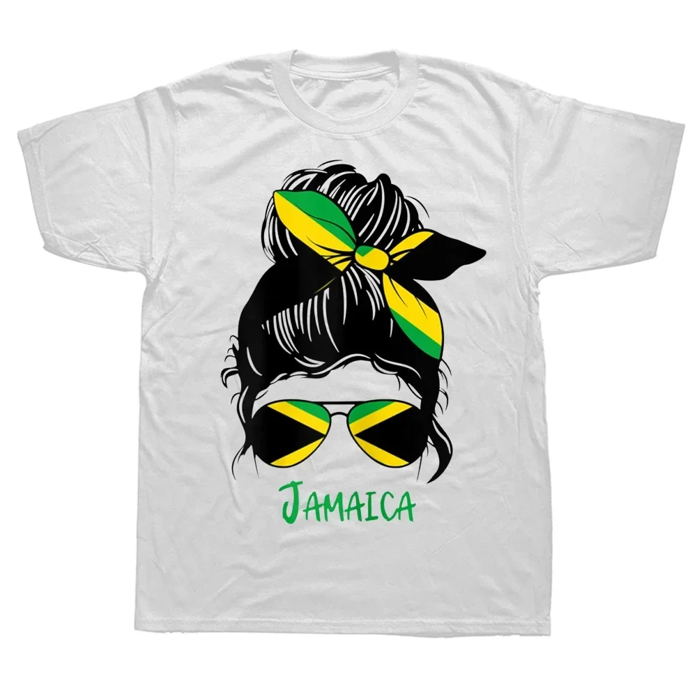 Engraçado jamaicano jamaica menina bandeira t camisas verão gráfico algodão streetwear manga curta presentes de aniversário camiseta roupas masculinas