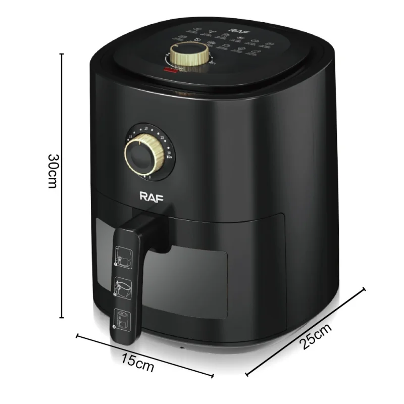 Large Capacity Air Fryer 6L - Fume-Free, Multifunctional Household Visual Electric Fryer for French Fries
