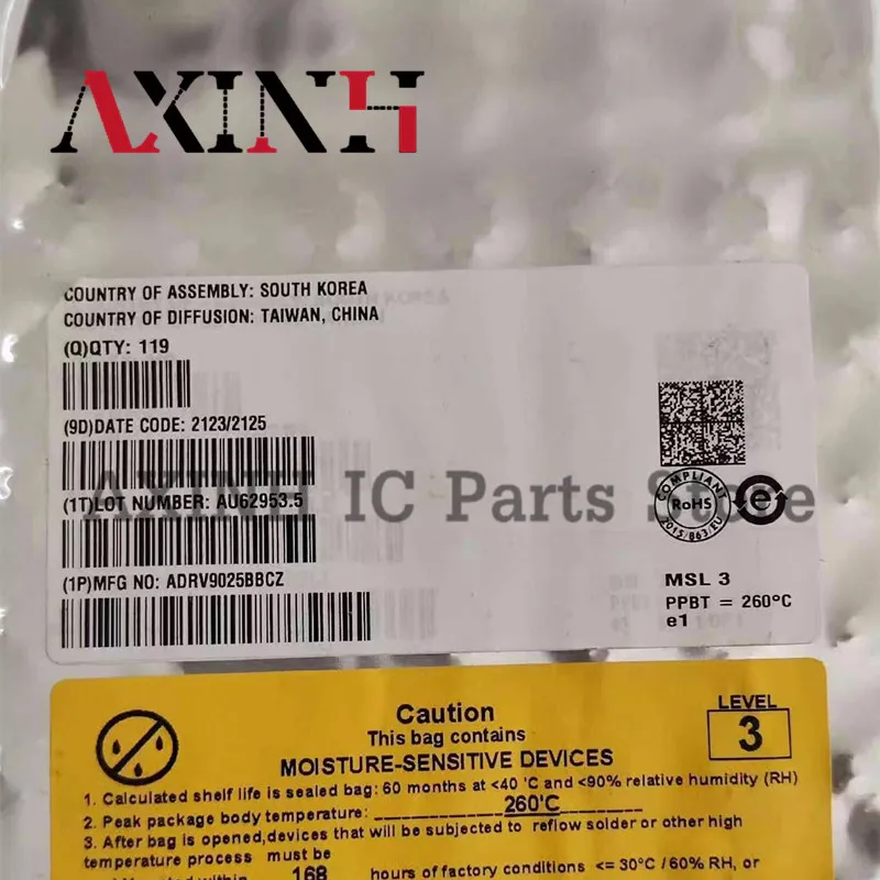 Chip BGA RF Transceiver IC, ADRV9025BBCZ, Em estoque, Frete Grátis, 1-10 Pcs