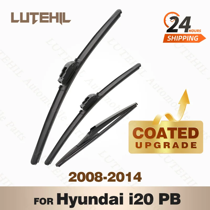 

LUTEHIL's Silicone Front & Rear Wiper Set For Hyundai i20 PB 2008 - 2014 2009 2010 coated windshield wiper blade 24"+16"+12"