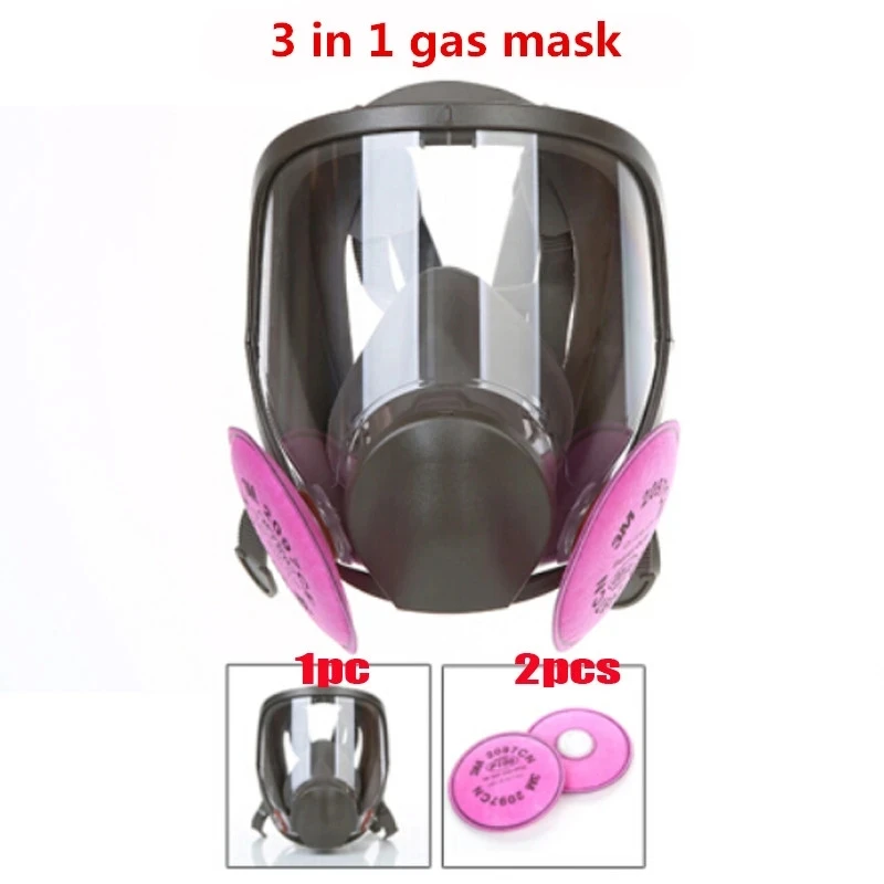 Masque facial complet en silicone 7 en 1, champ large, respirateur, peinture en aérosol, 6800, 6800