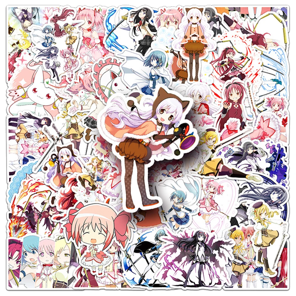 10/30/50 Stück Puella Magi Madoka Magica Cartoon-Aufkleber Kawaii Anime-Mädchen-Aufkleber Schreibwaren Laptop Koffer Aufkleber Kinderspielzeug Geschenke