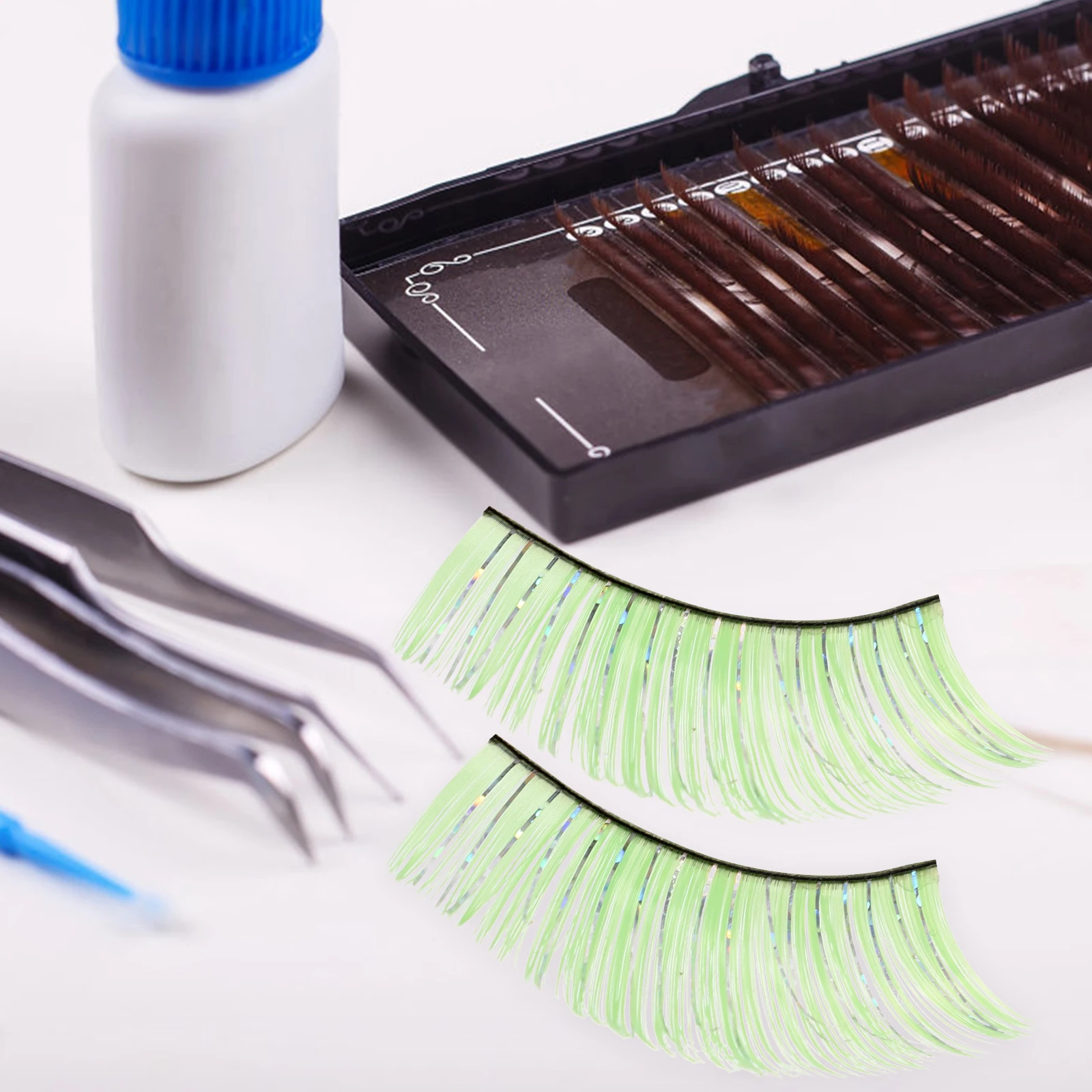 

Fake Eyelashes Long Thick False Lashes Halloween Party Stage Makeup Use Easy Storage Safe Materials
