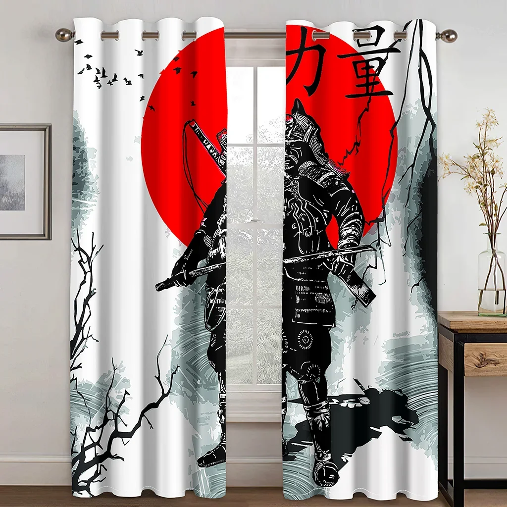 

Anime Mountain Sunset Curtains for Bedroom Curtain for Living Room Luxury Japanese 3D Digital Printing Cortina Para Quarto