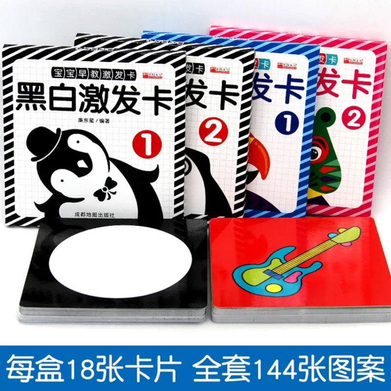 Cartão Cognitivo Preto e Branco Infantil, Livro de Educação Infantil, 0-3 Anos de Idade