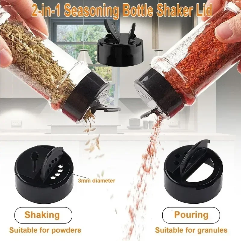 1/20PCS Portable Spice Bottles Clear Seasoning Containers with Shaker Lids Reusable Condiment Storage Jar for Kitchen Barbecue