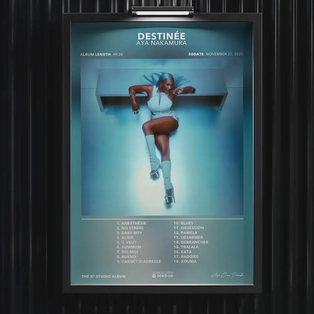 A-Aya Nakamura ملصق الموسيقى الساخن ألبوم المشارك ستار الهيب هوب غرفة المعيشة قماش اللوحة الفن جدار المنزل