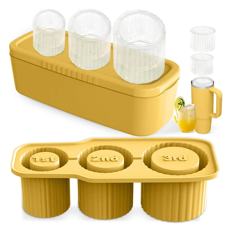 Cube Tray Cube Mold for 30-40 Oz Tumblers Hollow Cylinder Silicone Release Silicone 3 in 1 Tubs Morden