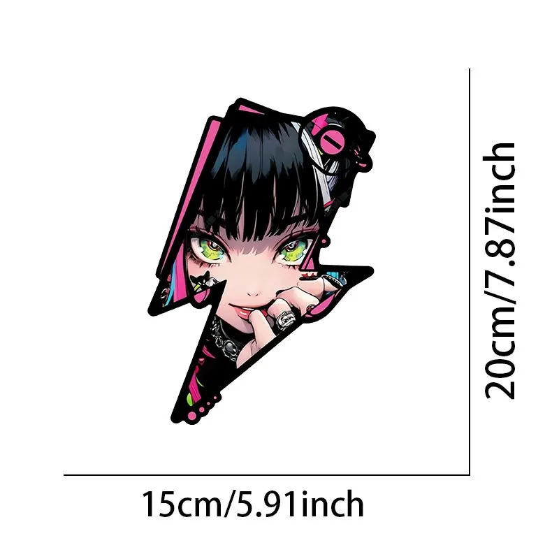 1Pc JDM Anime Lightning Vinyl Decal for Motorcycle Side Panel Car Body Rear Bumper E-Bike Decor Sticker