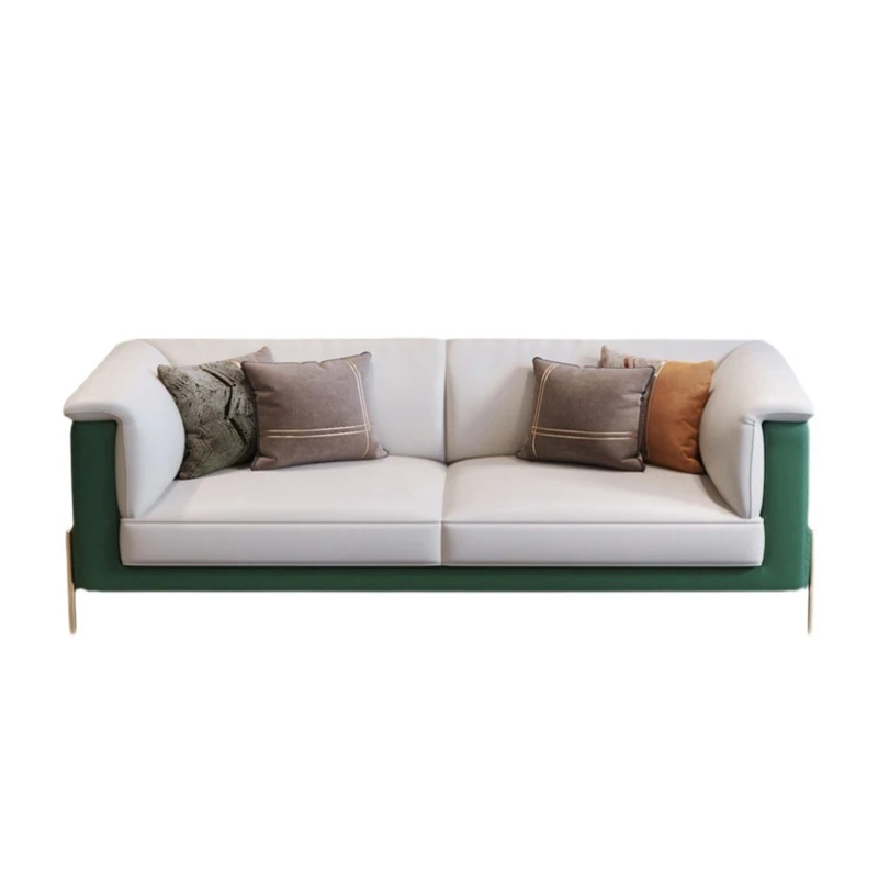 

Elegant design modern simple luxury sofa home combination living room Italian leather sofa set furniture