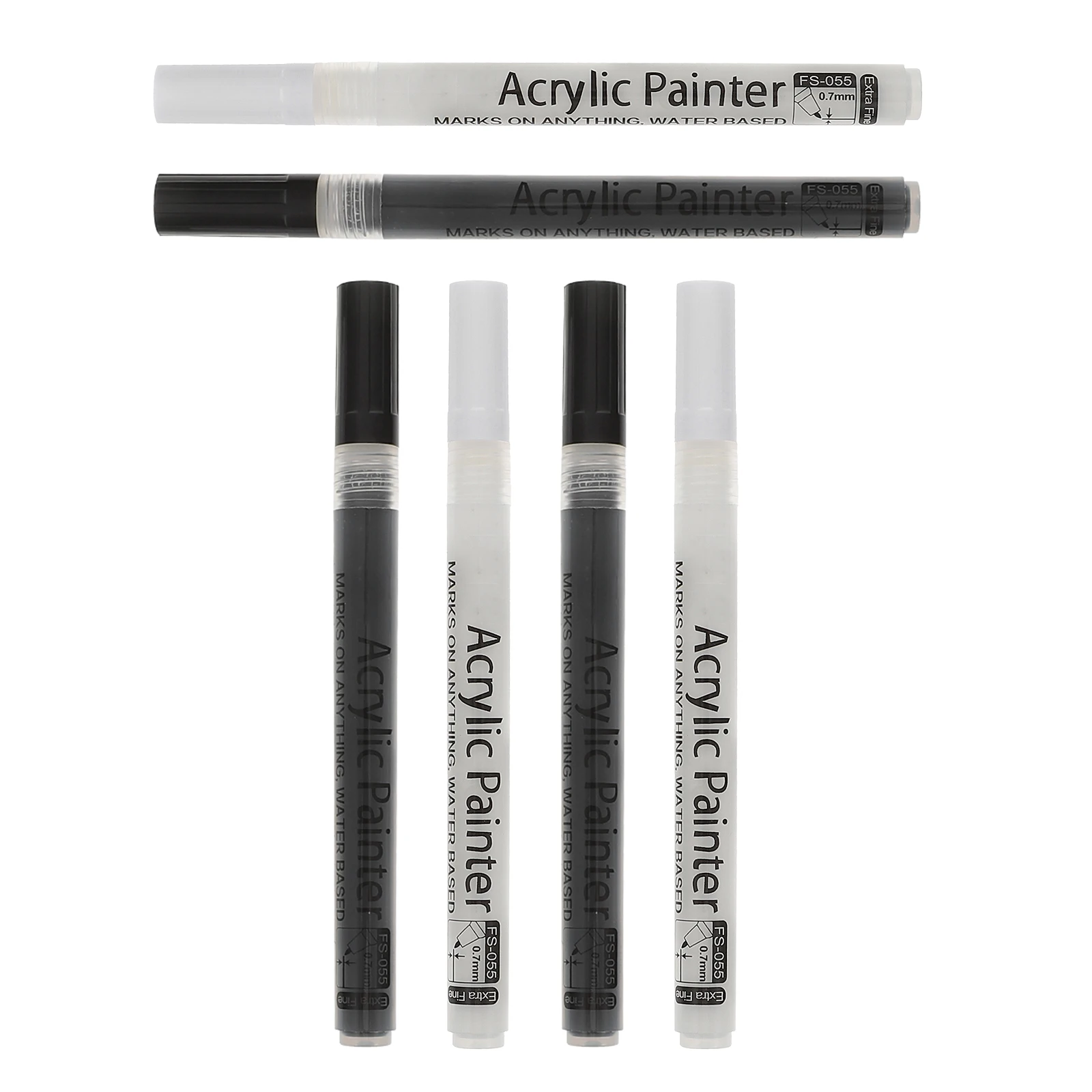 

6 Pcs Acrylic Markers White Kids Permanent Thin Paint Pens for Drawing Painting DIY Note Taking Odorless Gifts