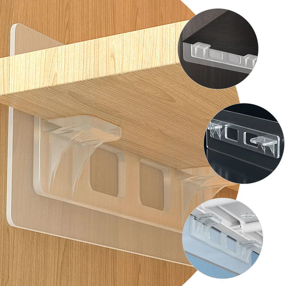 10Pcs Clear Household Cabinet Shelf Pegs Nail-Free Adhesive Support Heavy Duty Shelf Holders DIY Floating Shelves Brackets Home