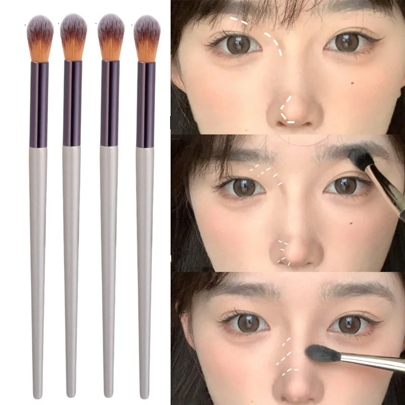 5PCS pennello per trucco evidenziatore con manico lungo pennello per cipria professionale evidenziatore per trucco viso pennello per Blending Blush strumenti di bellezza