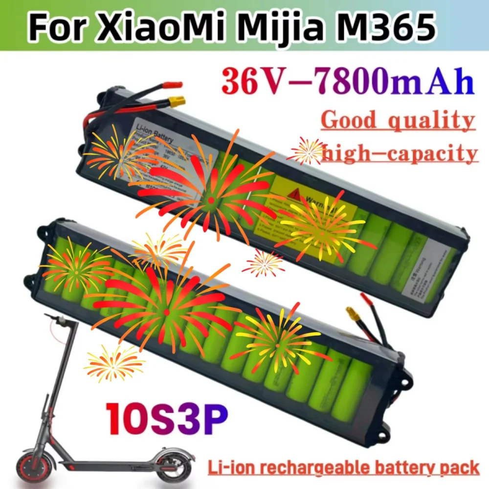 

For XiaoMi M365 Electric Scooter Batterie 36V 7800mAh Li-ion Rechargeable Battery SM and XT30 Connectors Built-in BMS Protection