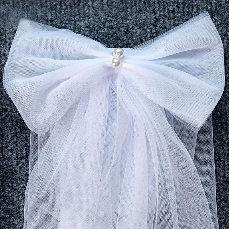 White Wedding Veil Bow Hairpin Sweet Bride Small Short Veil Studio Photography Dress Hair Accessory