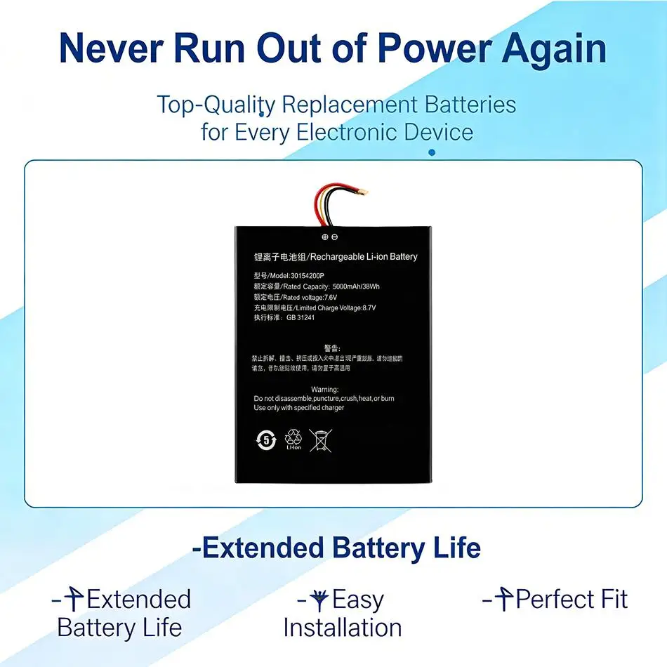 

5000Mah High-Efficiency For Teclast F7S 34160201P Without Frame,7 Cables Reliable Replacement Laptop Battery