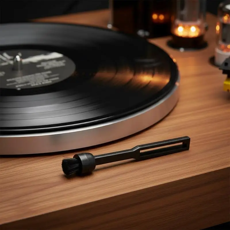 Phonograph Turntable Stylus Brush Deep Clean Anti-Static Vinyl Record Player