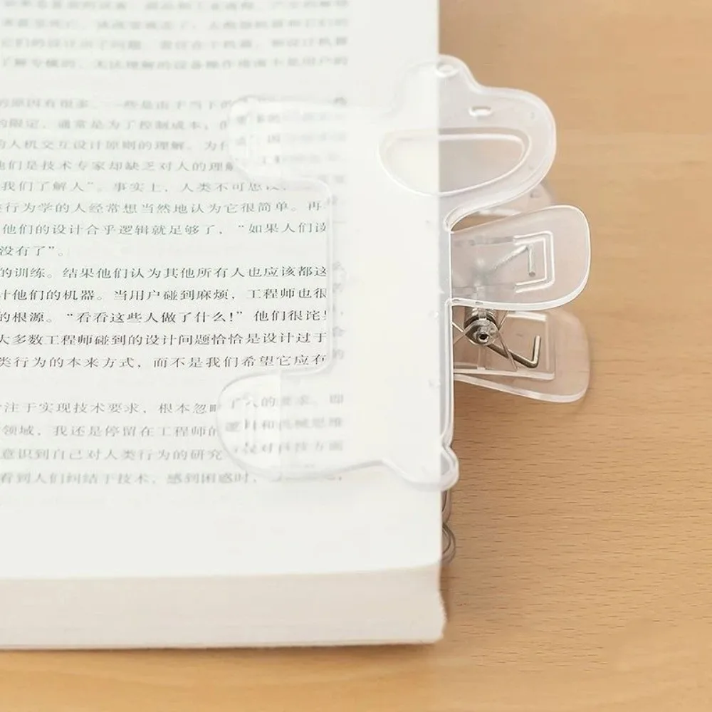 Portable Transparent Fixed Book Clips Reading Aid Cute Cat Reading Aid Book Clips Durable Anti-slip Plastic Book Clip Office
