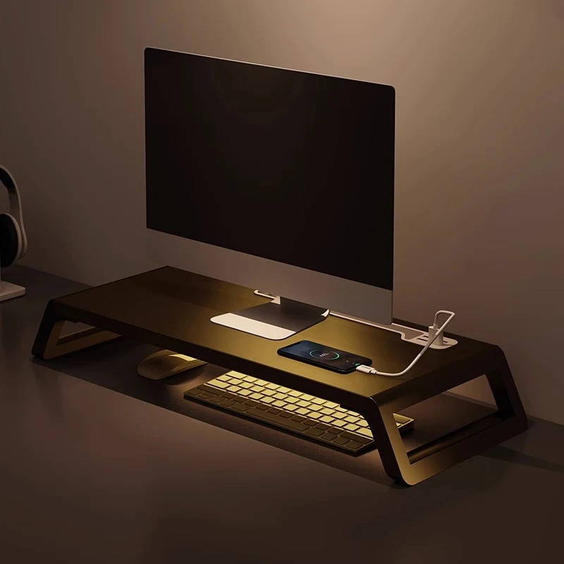 

Computer Monitor Rising Holder With USB Hub PC Screen Stand Bracket With Phone Holder Desktop Keyboard Mouse Storage Organizers