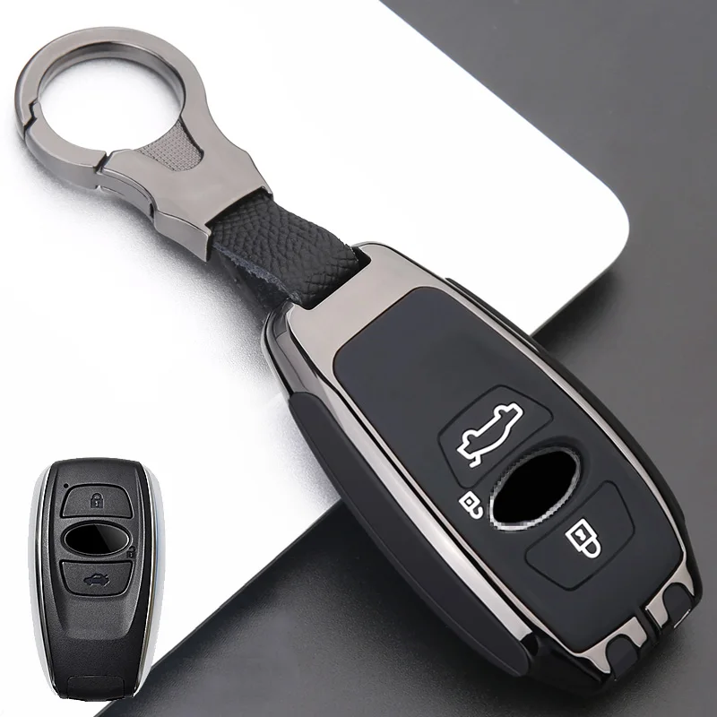 

Zinc Alloy +Silicone Car Key Cover Case For Subaru Legacy Impreza Forester XV BRZ WRX Levorg Keyless Remote Shell 2017 2018 2019