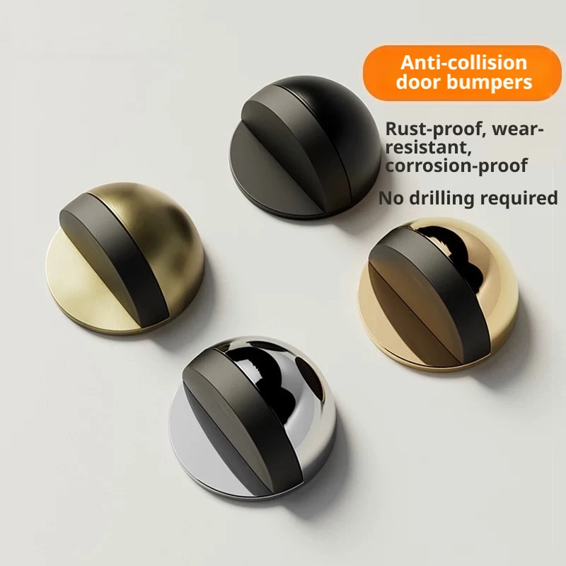 Non-Pierced Stainless Steel Door Bumper, Anti-Collision Silent Turtle Top Floor Silicone Door Stopper