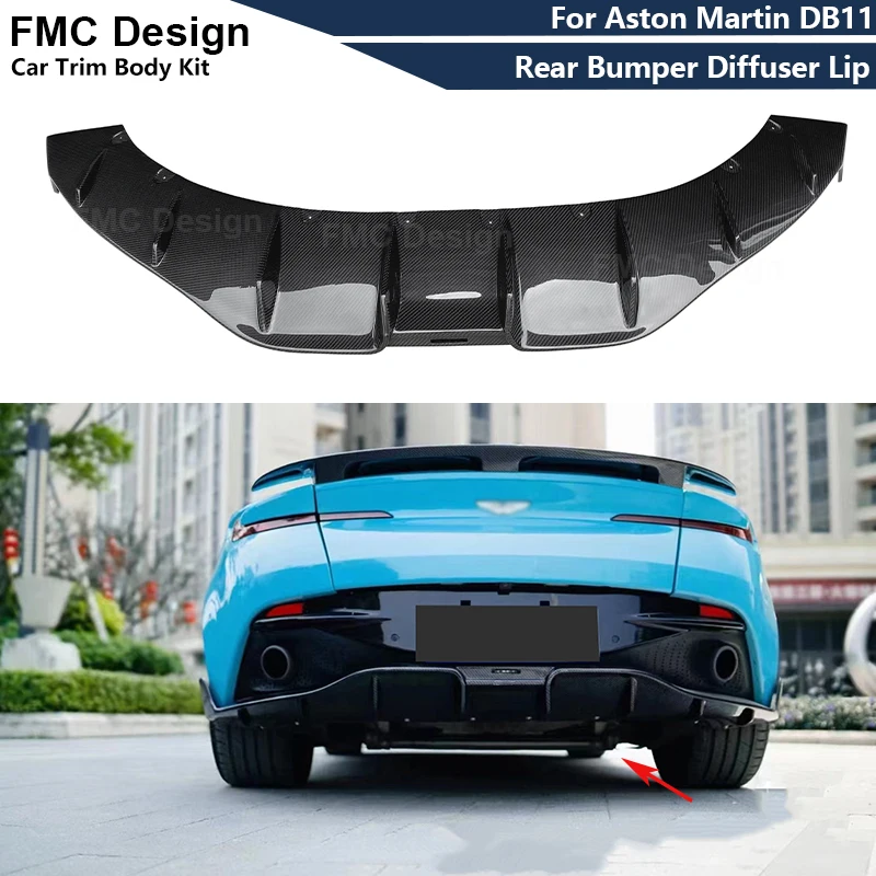 

Dry Carbon Fiber Car Rear Bumper Lip Diffuser Spoiler Parts For Aston Martin DB11 Upgrade Body kit Car Accessories