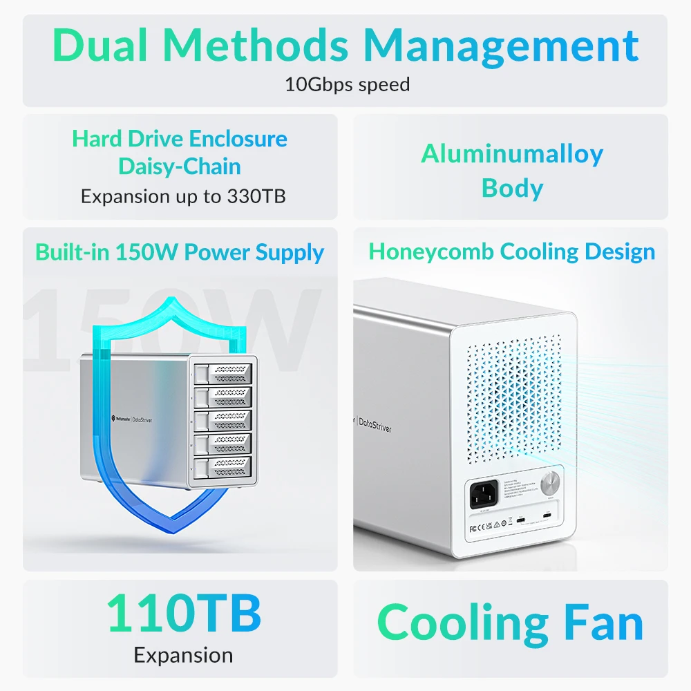 Yottamaster 2.5/3.5 "10Gbps SATA HDD SSD الضميمة نوع C HD حافظة خارجية USB3.1 ديزي سلسلة صندوق تخزين القرص الصلب للعبة ماك