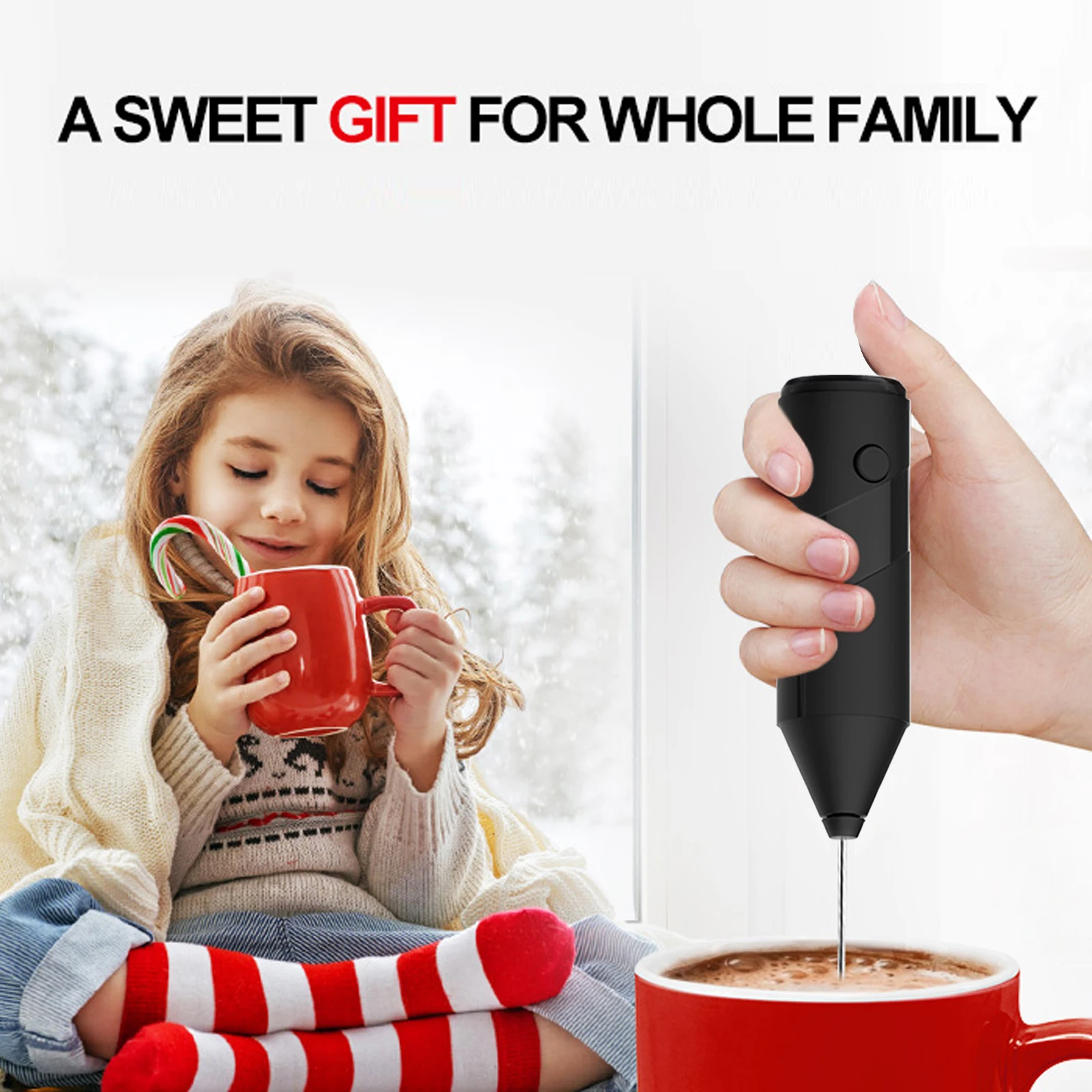 휴대용 전기 우유 거품기 강력한 우유 거품기 커피 라떼 및 우유에 적합