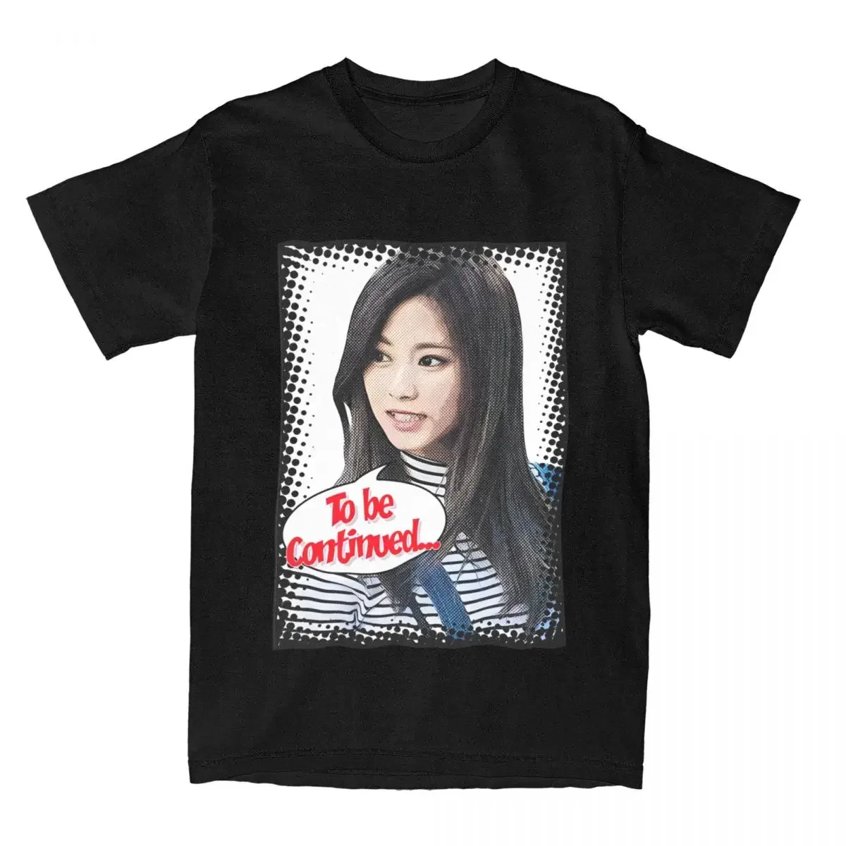 Funny Tzuyu Twice T-Shirt Men Round Collar Cotton T Shirts Korea Kpop Short Sleeve Tee Shirt Adult Tops